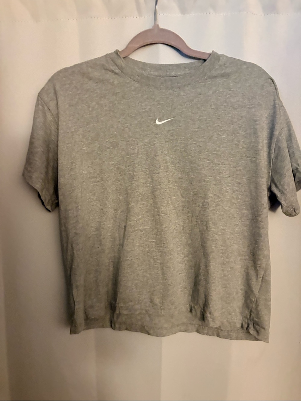 Nike Womens Gray Swoosh Cotton Tee